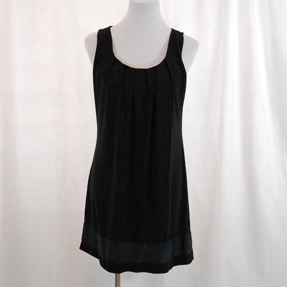 WHBM: Pleated Neck Shift Dress w/ Silk Trim